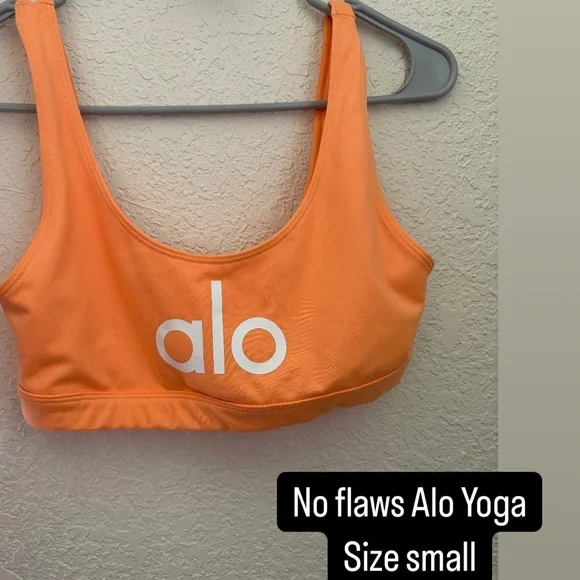 Alo yoga sports bra orange big logo - Picture 1 of 2